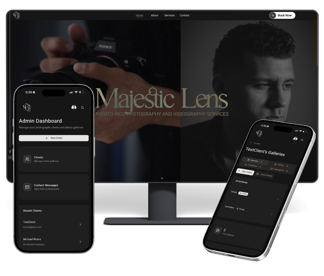 MajesticLens PR Website and Gallery Management App